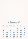 October 2026 // 2019 to 2046 // VIP Calendar // Basic Color // English