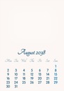 August 2038 // 2019 to 2046 // VIP Calendar // Basic Color // English