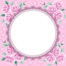 marco circular rosas rosadas.
