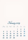February 2019 // 2019 to 2046 // VIP Calendar // Basic Color // English