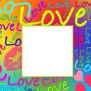 Love, marco letras de colores.