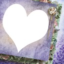 cadre coeur fleurie violet