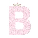 letra B rosada y corona.
