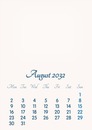 August 2032 // 2019 to 2046 // VIP Calendar // Basic Color // English