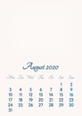 August 2020 // 2019 to 2046 // VIP Calendar // Basic Color // English