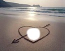 coeur d'amour dessiné sur la plage
