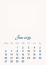June 2039 // 2019 to 2046 // VIP Calendar // Basic Color // English