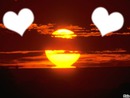 deux coeur au couchez de soleil