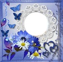 cadre fleurs bleue*