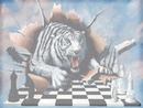 tigre con scacchi dama