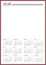 calendrier 2016