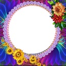 marco circular y flores.