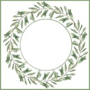 corona de ramas de olivo.