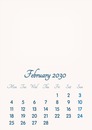 February 2030 // 2019 to 2046 // VIP Calendar // Basic Color // English