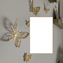 marco y pegatinas mariposa doradas.