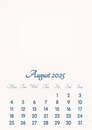 August 2025 // 2019 to 2046 // VIP Calendar // Basic Color // English