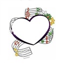 corazón y notas musicales, 1 foto