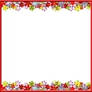 marco rojo con franja floreadas.