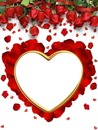 corazón dorado entre pétalos y rosas rojas2.