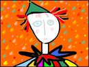 Tête de clown -Décor coloré