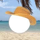 sombrero. paisaje playa.