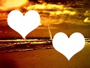 plage dorée deux coeurs