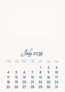July 2039 // 2019 to 2046 // VIP Calendar // Basic Color // English
