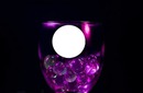 purple glass and marbles