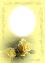 Fleurs-roses jaunes-notes de musique