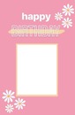 Happy Birthday, marco rosado y flores