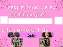 Certificado De Fã da:Selena Gomez