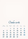 October 2042 // 2019 to 2046 // VIP Calendar // Basic Color // English