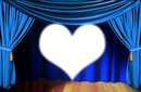 rideau bleu avec coeur