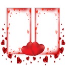 marco corazones, rojo, 2 fotos.