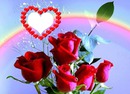 un bouquet de roses avec un coeur  1 photo