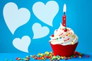 feliz cumpleaños cupcake Azul