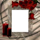 cadre de roses rouge