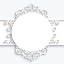 Circulo adornado, blanco, 1 foto