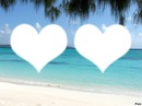 Deux coeur blanc sur plage