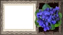 Кружевная рамка с синими цветами