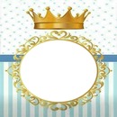corona y marco ovalado.