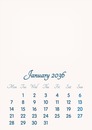 January 2036 // 2019 to 2046 // VIP Calendar // Basic Color // English