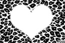 coeur en leopard noir et gris