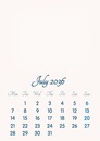 July 2036 // 2019 to 2046 // VIP Calendar // Basic Color // English