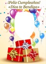 Feliz cumpleaños, regalos, globos, una foto.