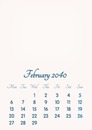 February 2040 // 2019 to 2046 // VIP Calendar // Basic Color // English