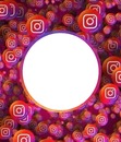 marco circular, sobre logos Instagram.