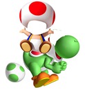 Yoshi et toad by cha