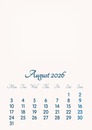 August 2026 // 2019 to 2046 // VIP Calendar // Basic Color // English