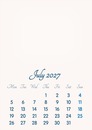 July 2027 // 2019 to 2046 // VIP Calendar // Basic Color // English